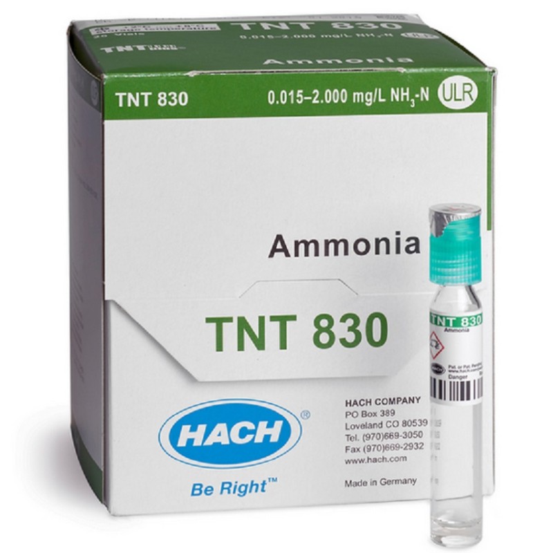 TNT830 AMMONIA ULR 0.15-2MG/L PK25 REACTIF HACH TNT830 AMMONIA ULR 0.15-2MG/L PK25 REACTIF HACH