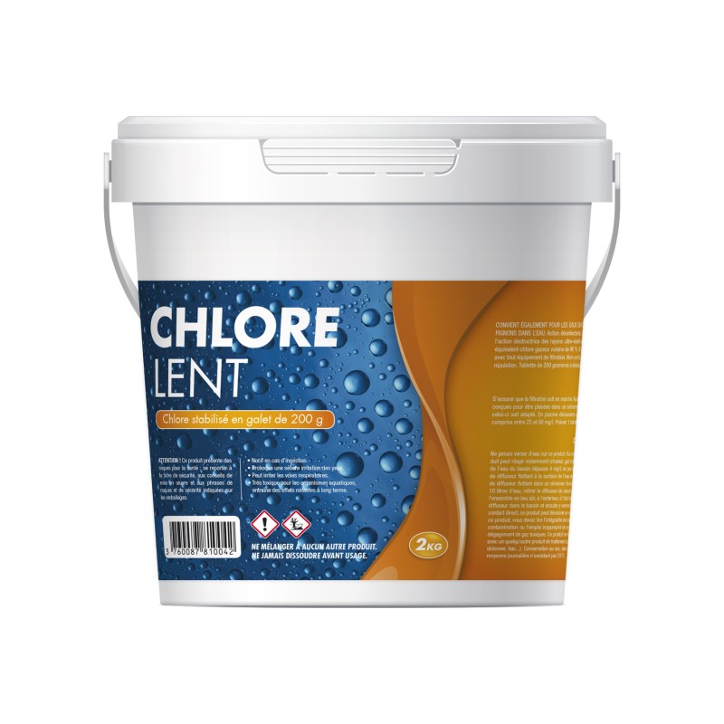 CHLORE LENT GALET 2KG CHLORE LENT GALET 2KG