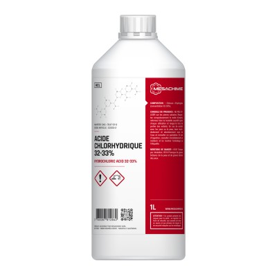 ACIDE CHLORHYDRIQUE 32/33% TECHNIQUE BOUTEILLE 1L