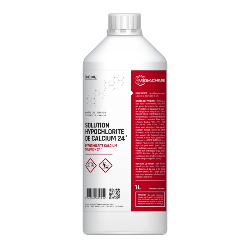 SOLUTION HYPOCHLORITE DE CALCIUM 24° 1L SOLUTION HYPOCHLORITE DE CALCIUM 24° 1L