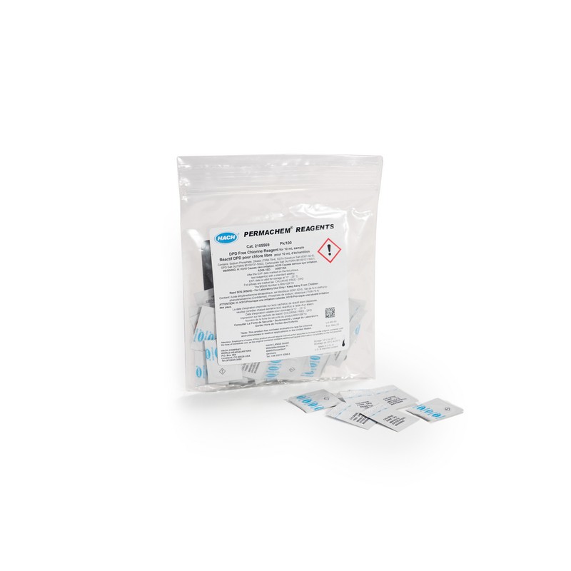 DPD CHLORE LIBRE POUR 10ML 0-2MG/L PK100 REACTIF HACH DPD CHLORE LIBRE POUR 10ML 0-2MG/L PK100 REACTIF HACH