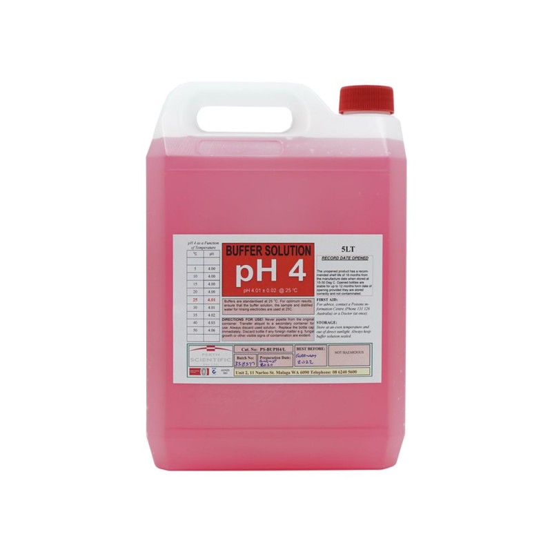 SOLUTION TAMPON PH 4 RED 5L NIST ACR SOLUTION TAMPON PH 4 RED 5L NIST ACR
