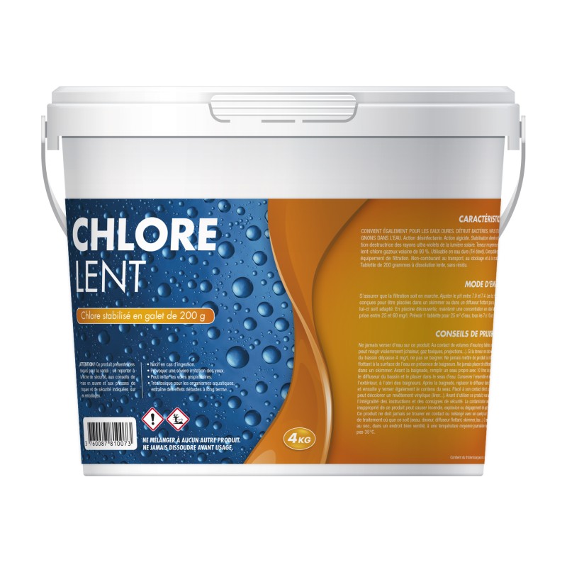 CHLORE LENT GALET 4KG CHLORE LENT GALET 4KG
