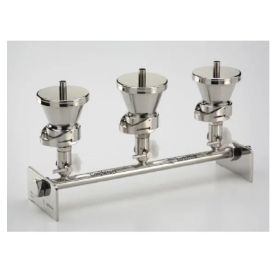 RAMPE 3 POSTES COMPLETE INOX - ENTONNOIR 100ML SARTORIUS