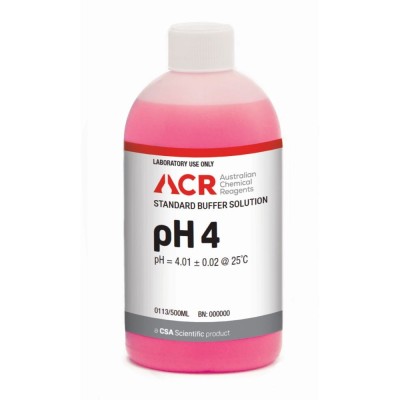 SOLUTION TAMPON PH 4 RED 500ML NIST ACR