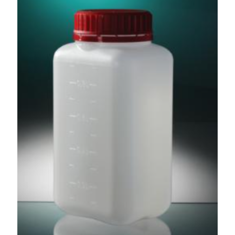 FLACON CARRE 1000ML PEHD BOUCHON ROUGE PK90 GOSSELIN