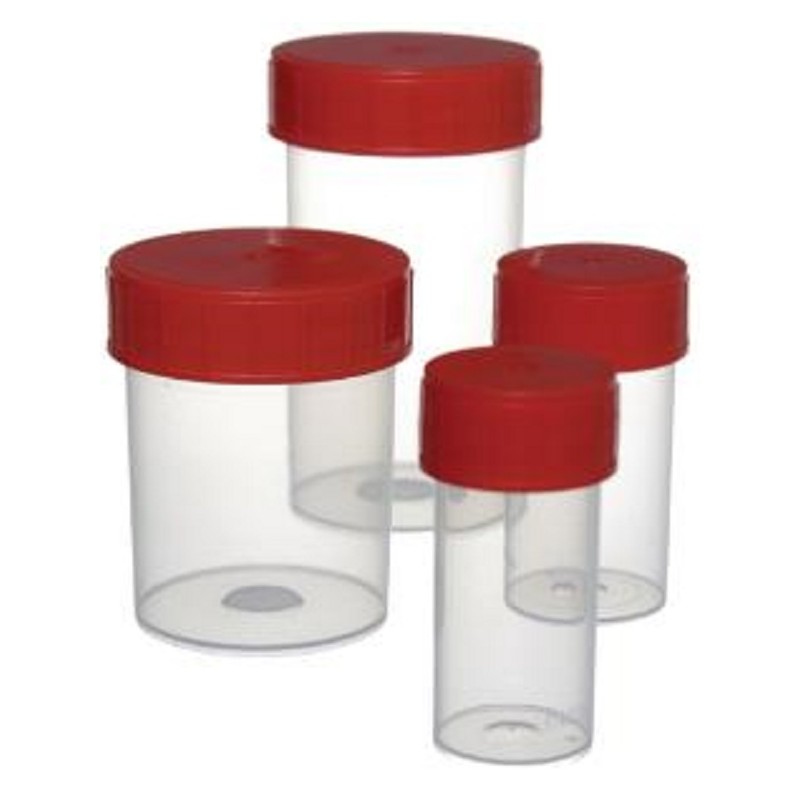 POT 180ML BOUCHON A VIS ROUGE STERILE PK264