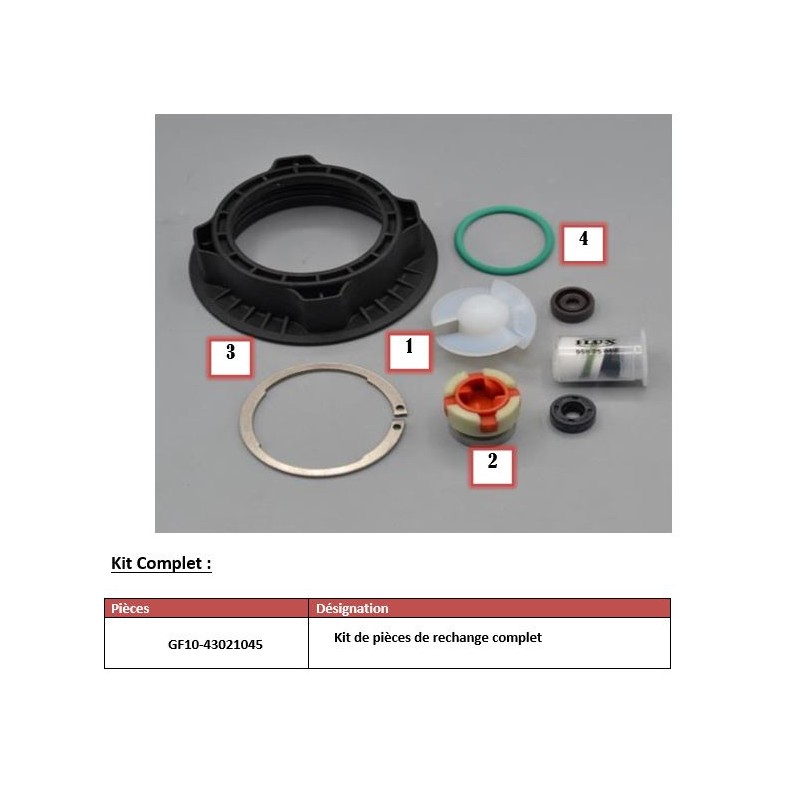 Kit de pièces de rechange complet F 430 S/PP 41/38-FKM FLUX