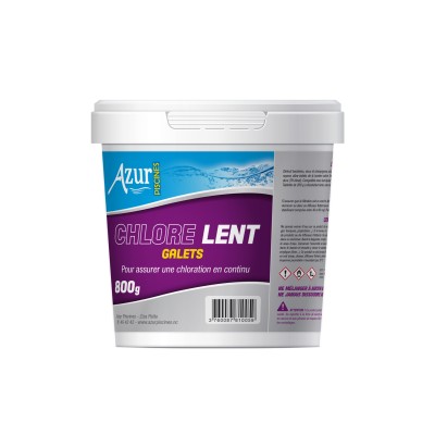 AZUR PISCINE CHLORE LENT GALET 800GR