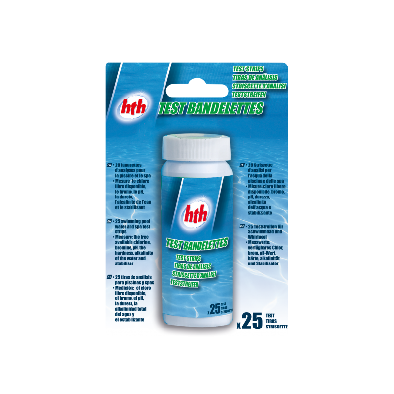 BANDELETTES Cl/pH/TAC/TH/CYA PK25 HTH TEST 