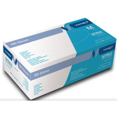 GANTS STAND NITRILE 0.16 NONPOUDRES BLEU TAILLE M BTE100