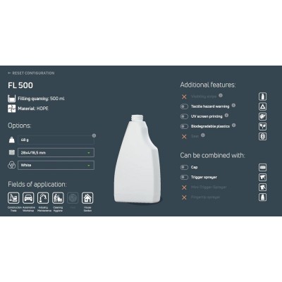 BOUTEILLE PLASTIQUE 500ML PLATE