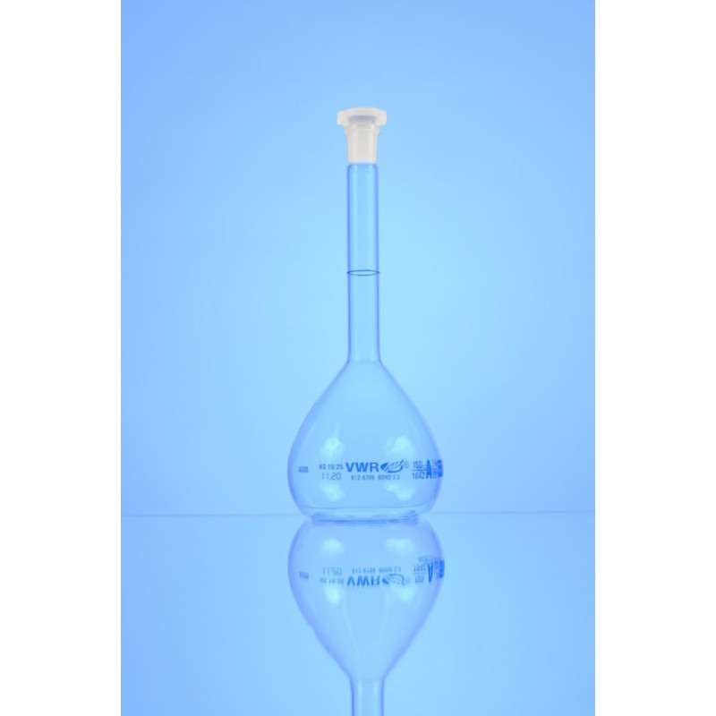 FIOLE JAUGEE 1L VERRE CLASS A AVEC BOUCHON VWR
