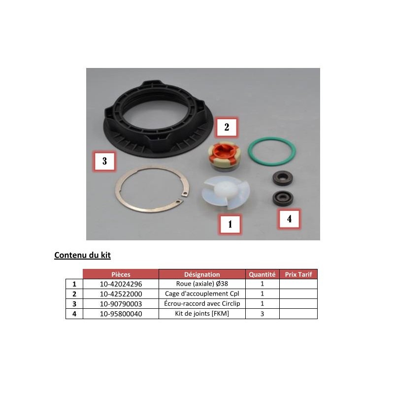 Kit de pièces de rechange complet FP 424 Ex S-43/38, FKM FLUX