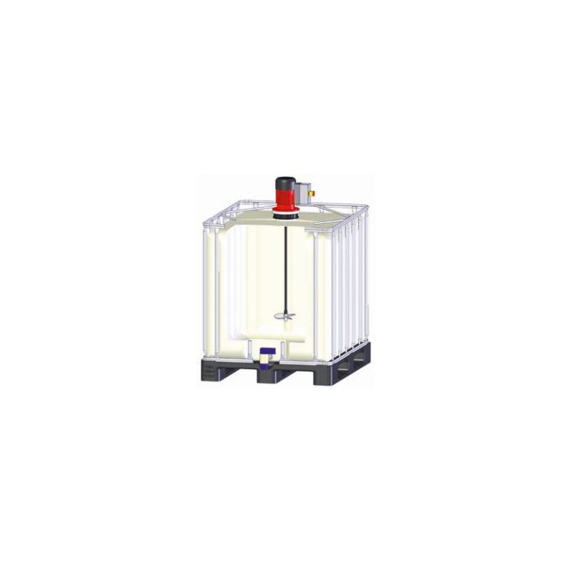 KIT AGITATEUR EHM 0.55 KW TRIPHASE 400V ARBRE REVETU PE HELICE PP