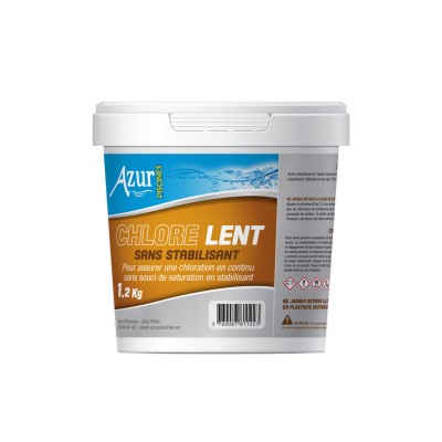 AZUR PISCINE CHLORE LENT SANS STABILISANT STICK 1.2KG