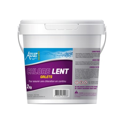 AZUR PISCINE CHLORE LENT GALET 2KG