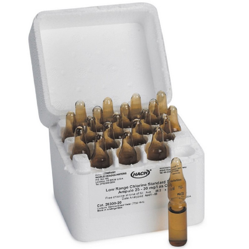 ETALON HACH : CHLORE 50-75MG/L 2ML PK20