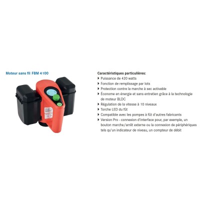 MOTEUR A ACCUMUL FBM 4100 Pro, 420 watts 36 V DC sans batterie