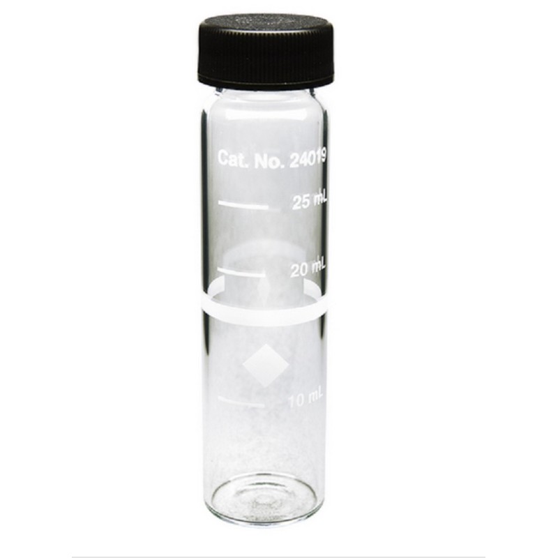 CUVETTE 25ML RONDE 3 GRADUATIONS BOUCHON PK6 HACH