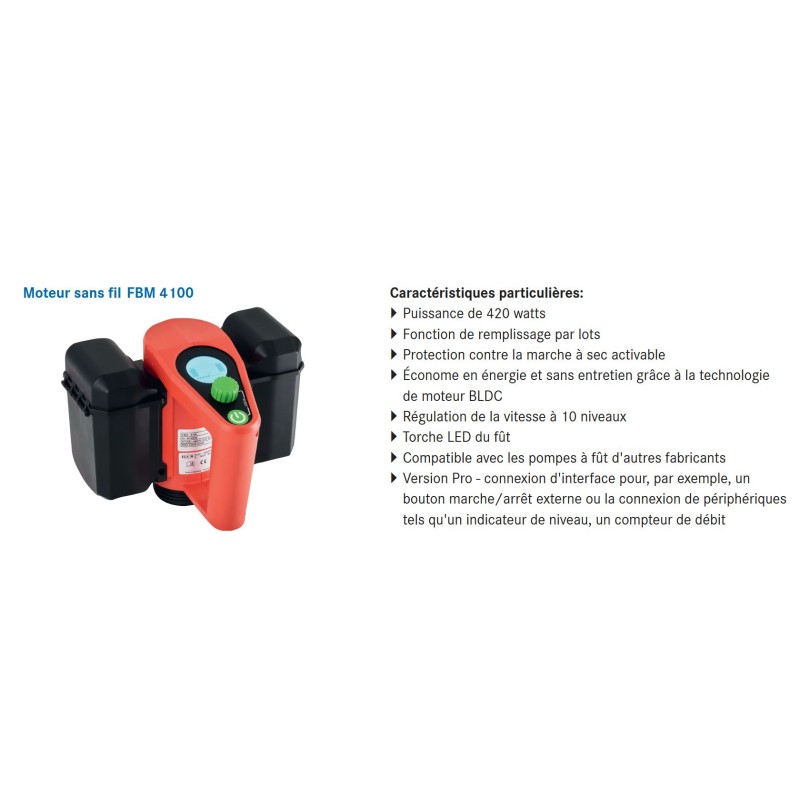 MOTEUR A ACCUMUL FBM 4100 Pro, 420 watts 36 V DC sans batterie