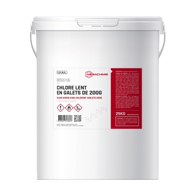 CHLORE MULTIACTIONS LENT  25 KG  GALET TOUQUE