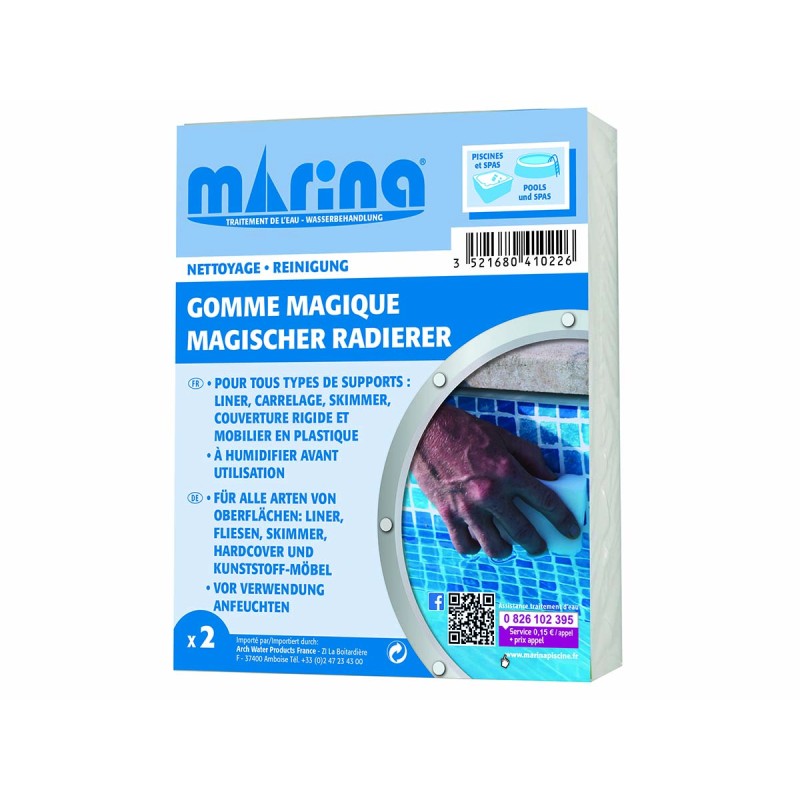 EPONGE MAGIQUE POOL GOMME MARINA - PACK DE 2