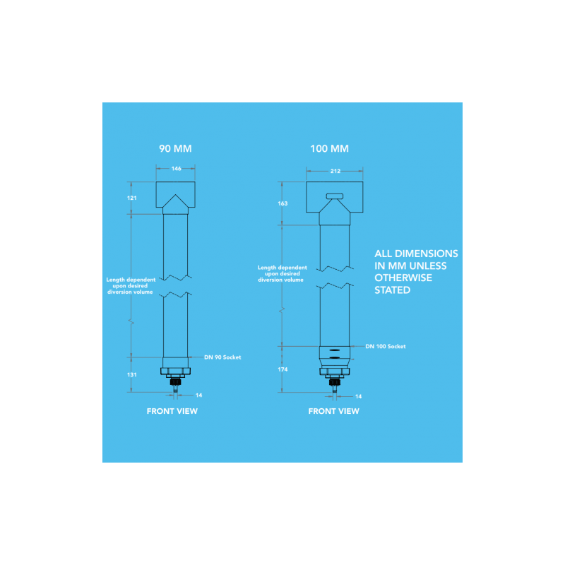 WATER DIVERTER 90MM 