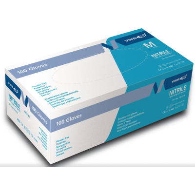 GANTS NITRILE NON POUDRES BLEU T S PK100