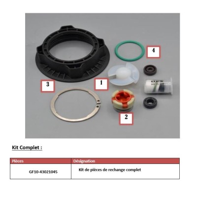 Kit de pièces de rechange complet F 430 S/PP 41/38-FKM FLUX