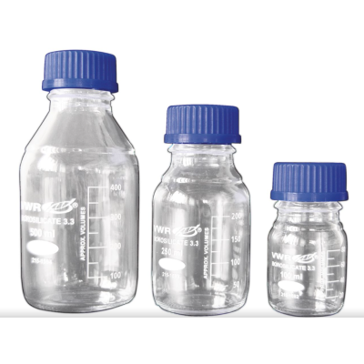 FLACON 1000ML VERRE BOUCHON BLEU PP PK10 VWR