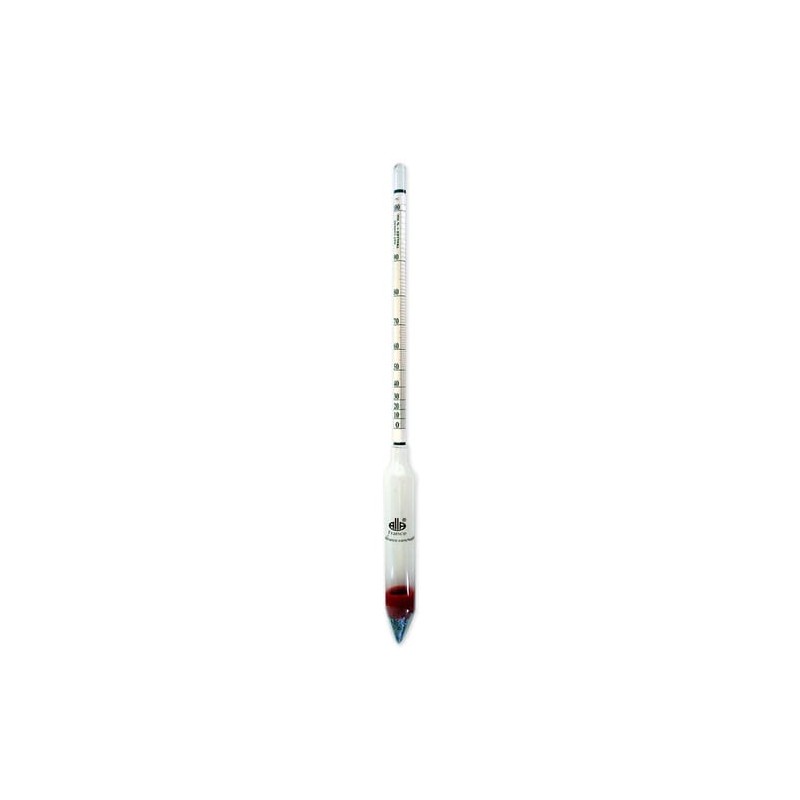 ALCOOMETRE AVEC THERMOMETRE 0-35 % L 360MM