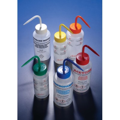 PISSETTE 500ML PE SERIGRAPHIE EAU DISTILLEE COL LARGE
